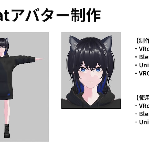 VRChat用3Dアバター制作（VRoid＋Unity対応）