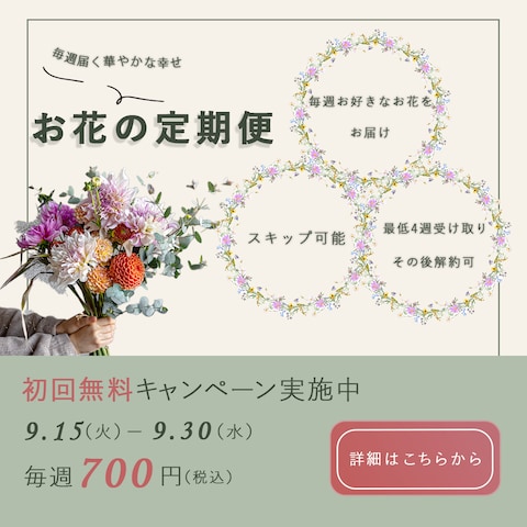 お花の定期便広告バナー（自主制作）