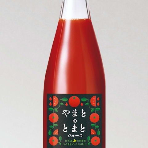 北海道士別市産トマト１００％のジュースパッケージデザイン