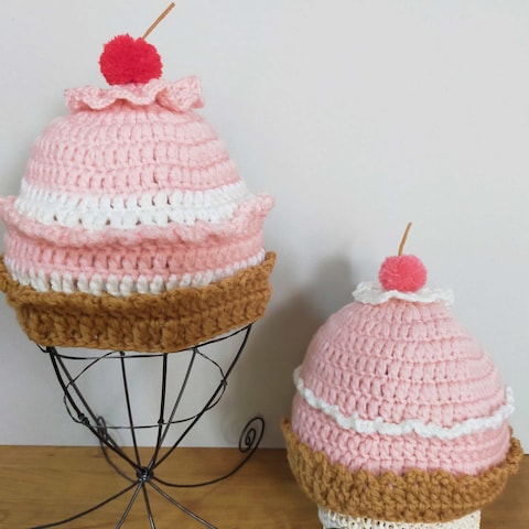 カップケーキのニット帽