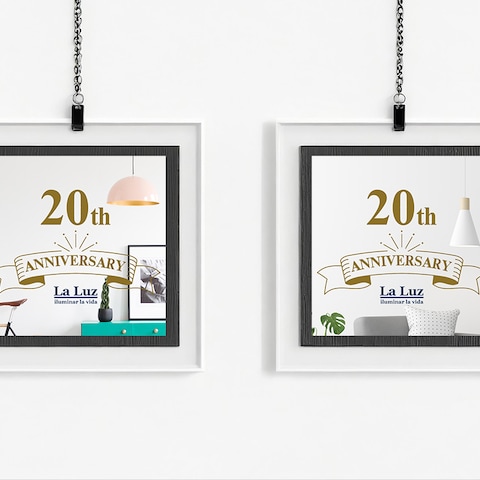 海外照明専門店の設立20周年記念バナー
