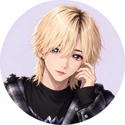 繊細なタッチの水彩チックな少女漫画風アイコン