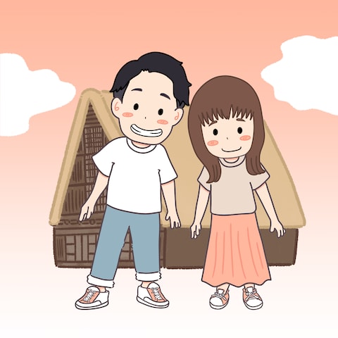 夫婦のアイコンイラスト