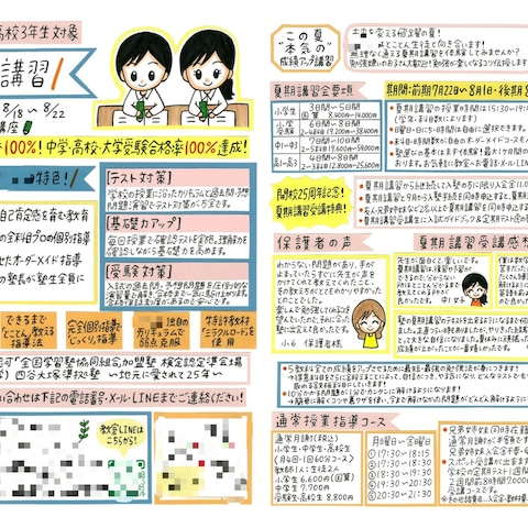 手書きチラシ A4サイズ両面