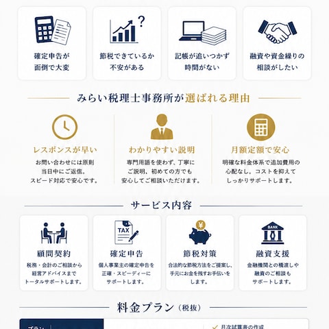 税理士・士業向けLP制作サンプル