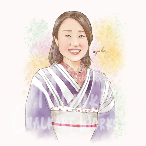 デジタルイラスト　似顔絵　20cm角