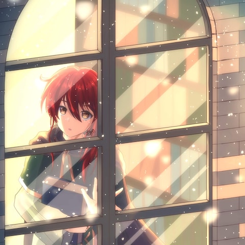 自作キャラと窓の雪