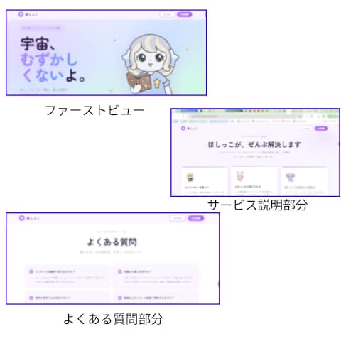 架空サービスのLP