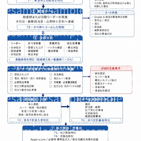 Grade A緊急帝王切開 初動対応プロトコル作成