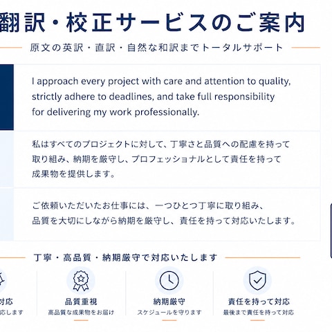 日本語訳翻訳・校正サービス
