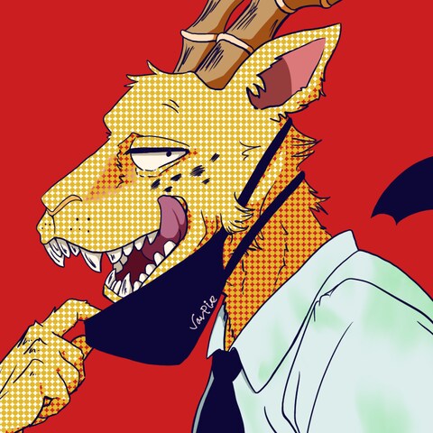 ケモノとボカロのサムネを掛け合わせたイラスト