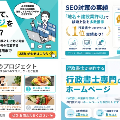 士業（行政書士）ホームページのバナー納品