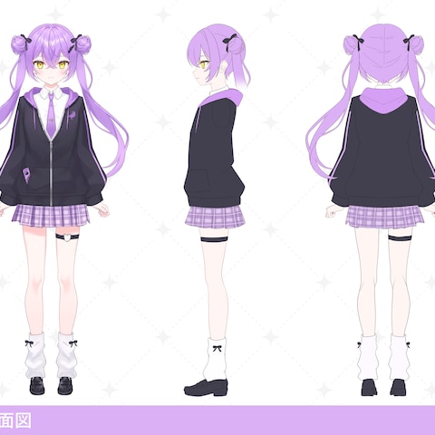 Vtuberのキャラクターデザイン・三面図の制作