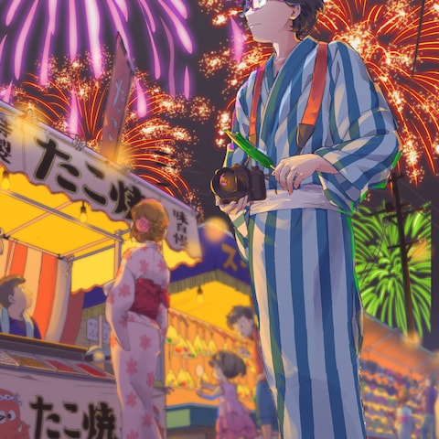 夏祭りイラストを描かせていただきました