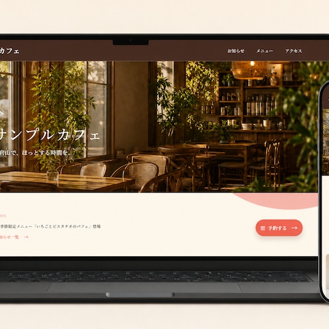 【サンプル】カフェ・レストラン向けホームページ