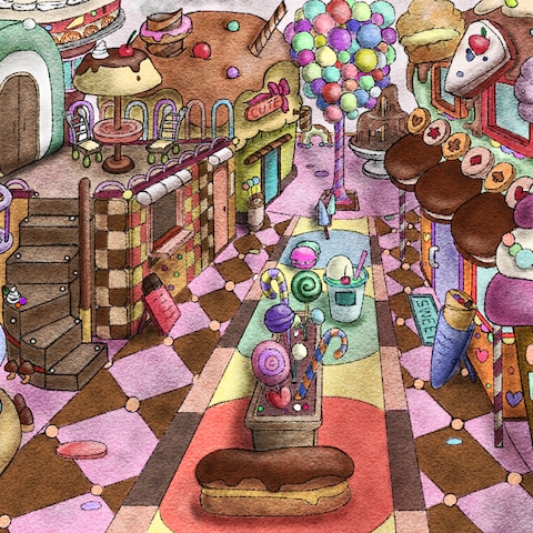 お菓子の商店街