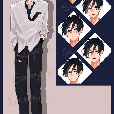 キャラクターデザイン　男子高校生