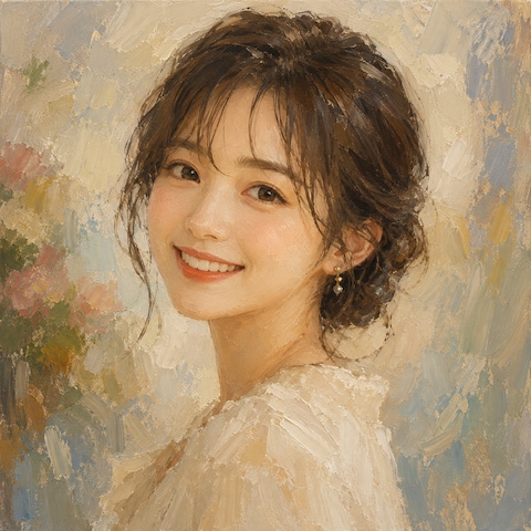 油彩アート風 女性似顔絵