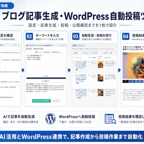 AI記事生成・WordPress自動投稿ツール作成