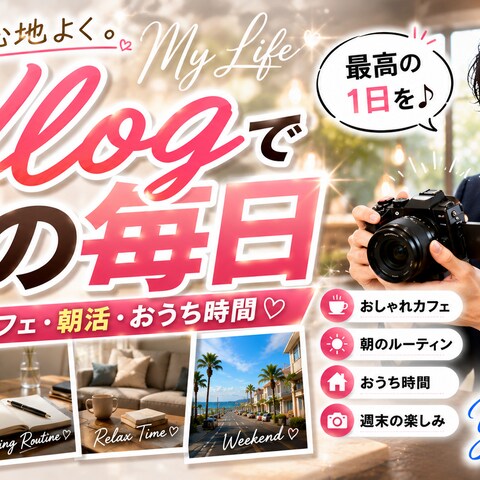 Vlog・ライフスタイルサムネイル制作例