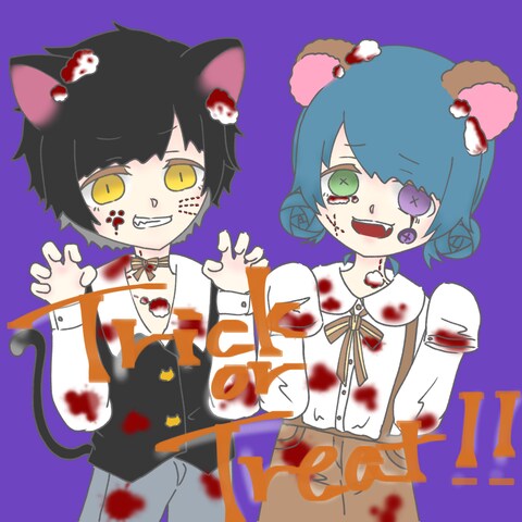 オリジナルキャラクター2体のイラスト
