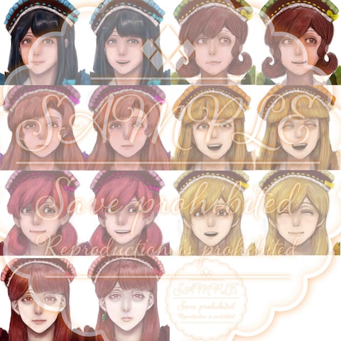 多種多様な女の子の表情差分：オリジナルキャラクター