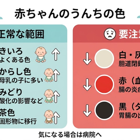 うんちの色でわかる健康サイン｜図解8枚の育児記事
