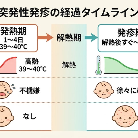 突発性発疹の経過図解｜タイムラインつき記事