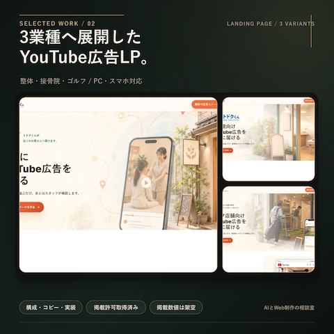 3業種のYouTube広告LP制作