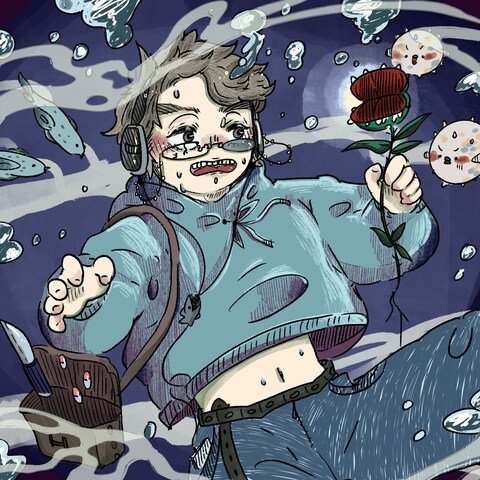 薔薇と溺れる／イラスト