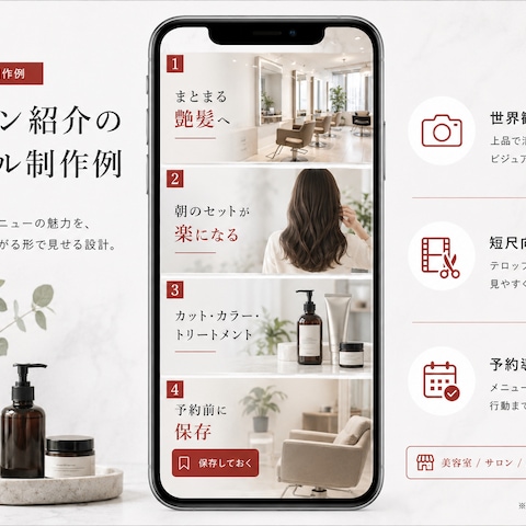 美容室・サロン紹介のリール制作例