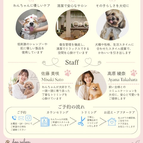 トリミングサロンオープンチラシ（裏面）