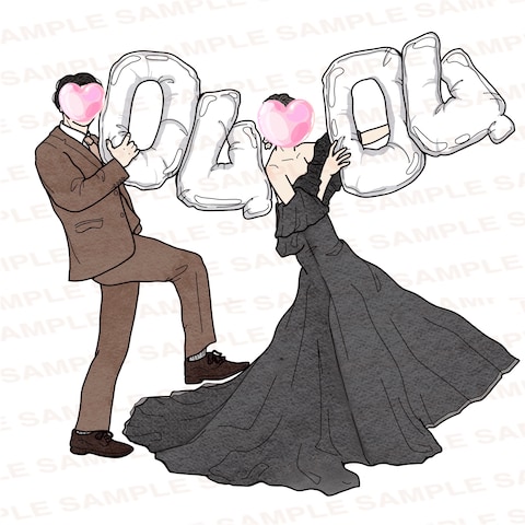 ペーパーアイテム用線画イラスト