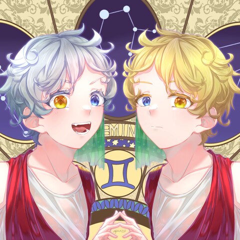 ふたご座の擬人化一枚絵