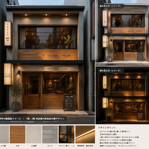 飲食店舗 外観デザイン提案（AI活用