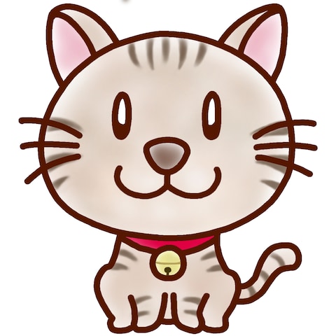 キジトラ猫のキャラクターイラスト