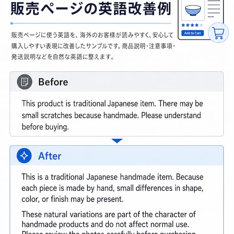 販売ページの英語改善例
