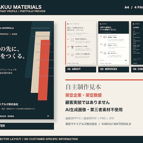 会社案内4ページ｜自主制作見本
