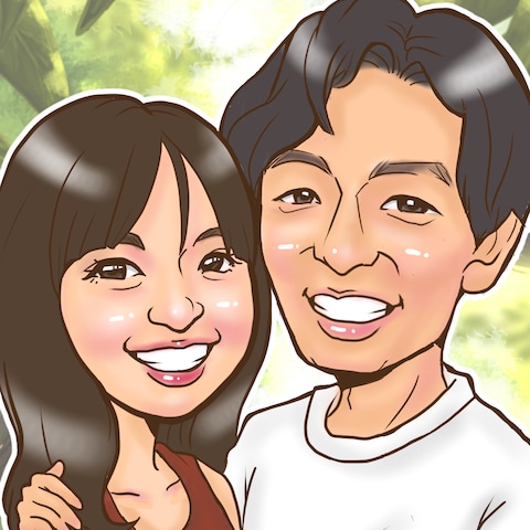 結婚記念思い出の似顔絵