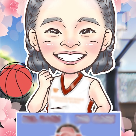 バスケ卒団プレゼント似顔絵