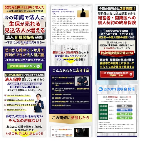 保険セールス講座 LP（ランディングページ）制作