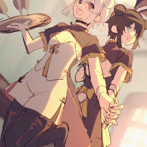 オリジナルキャラクターのラフ