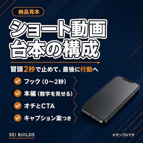 ショート動画台本の構成（納品見本）