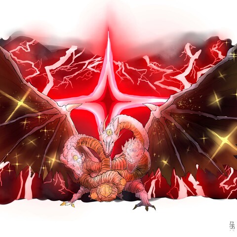 ゲームに出てくるドラゴンのボスのデザイン制作