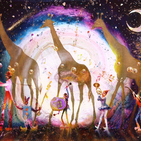油彩画『星屑のステージ』