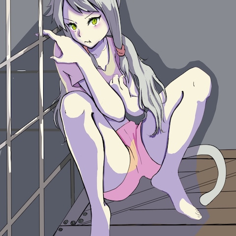 フェンスに身体を預ける少女