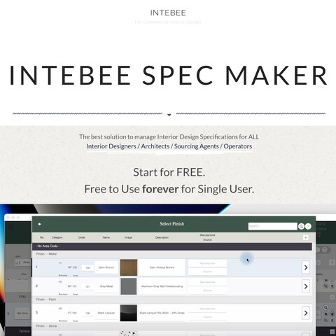 INTEBEE - インテリアデザイナーのためのシステム