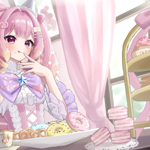 Vtuber ED画面用一枚絵を制作しました。