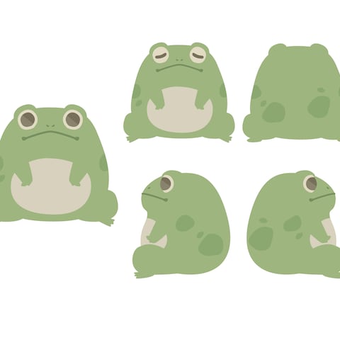 カエルのキャラクターイラスト