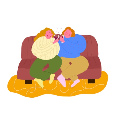 休みを満喫する2人